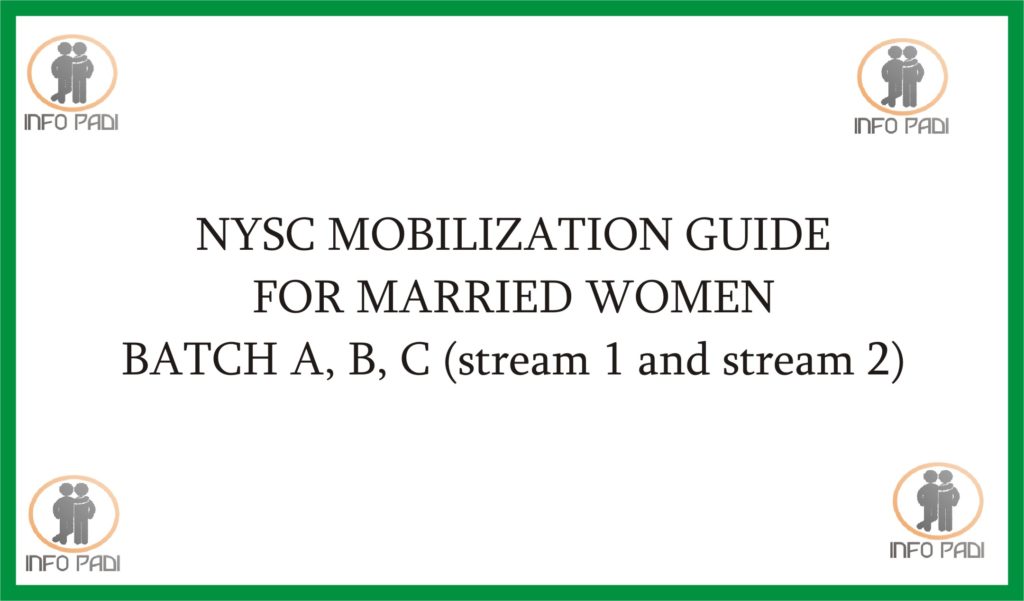 NYSC MARRIED WOMEN GUIDE