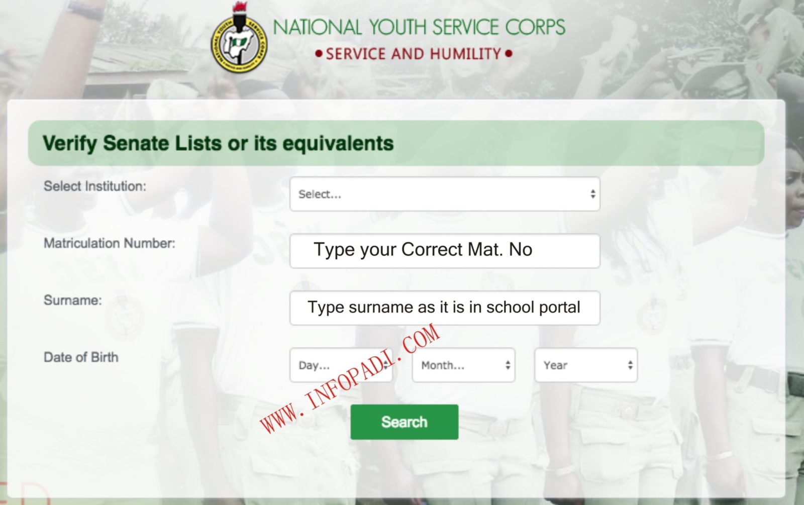 NYSC Foreign Graduates Physical Verification, Evaluation and