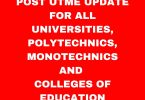 post utme update