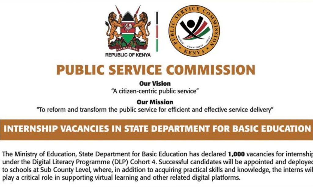 Kenya Public Service Commission Internship DLP Program
