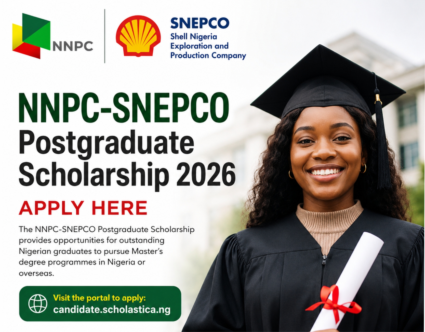 NNPC-SNEPCO Postgraduate Scholarship Portal 2026